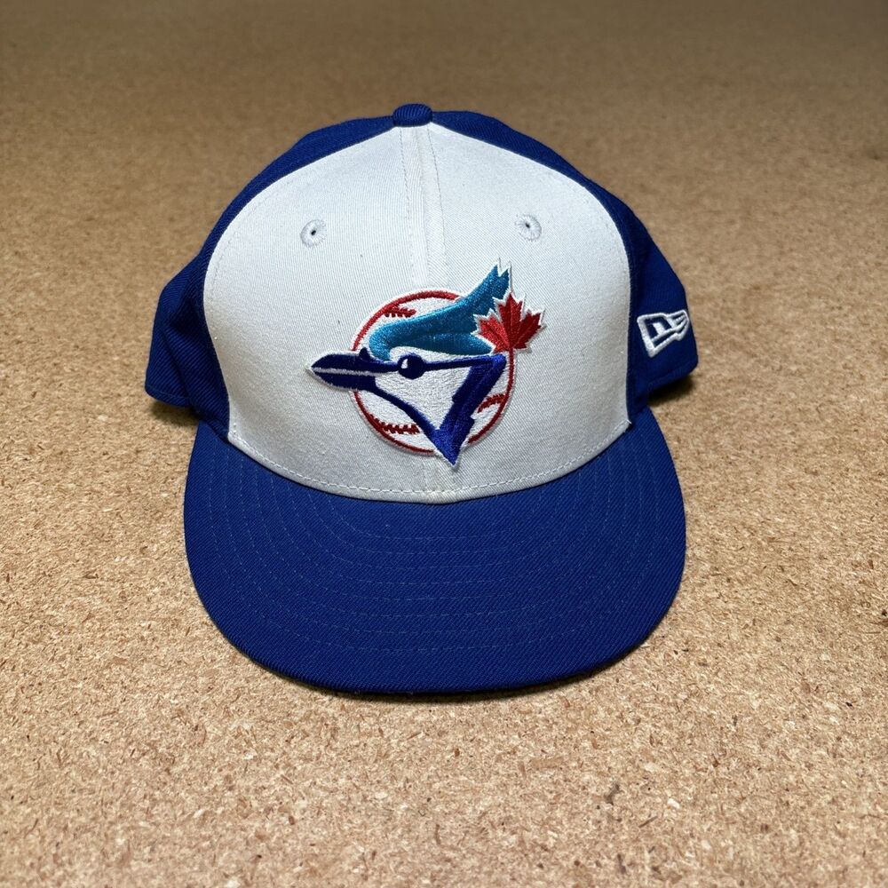 Toronto Blue Jays Hat Cap Mens Fitted 7 1/4 Blue White New Era MLB Baseball